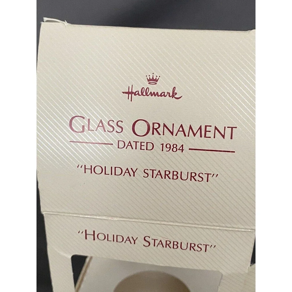 Vintage Tinsel Glass Ball Christmas Ornament HOLIDAY STARBURST Hallmark Keepsake